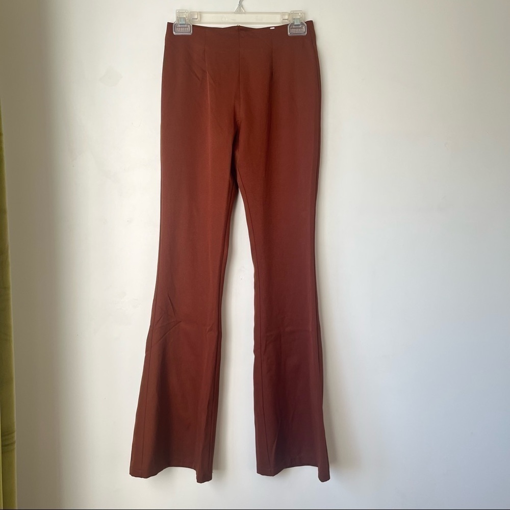 Princess Polly High Waist Brown Flare Pants 2